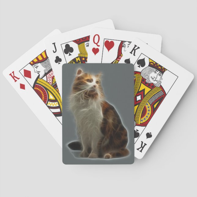 Baraja De Cartas Fractal del gato de calicó (Reverso)