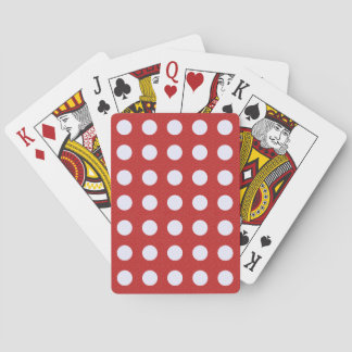 Baraja De Cartas Fractales blancos Fondo de puntos de polka rojos