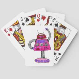 Baraja De Cartas Frankie Robot: Rosa en blanco