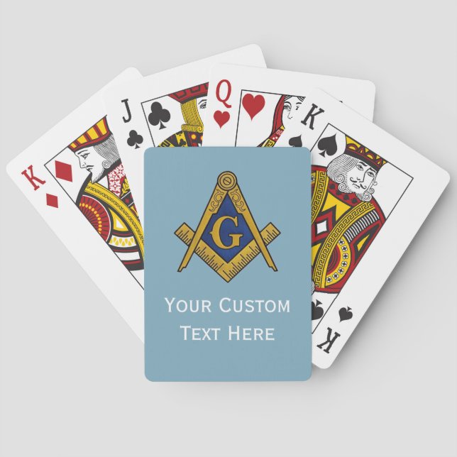 Baraja De Cartas Freemason Masonic Gifts Square and Compass Navy (Reverso)