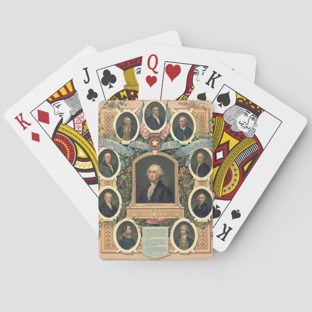 Baraja De Cartas Freemasons 1876 de la revolución americana (Reverso)