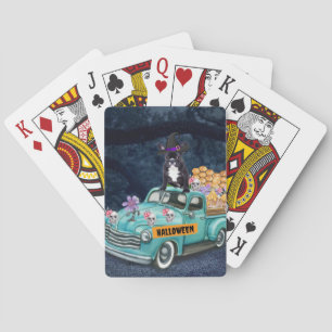 Baraja De Cartas French Bulldog Halloween Camión Noche Espeluznante