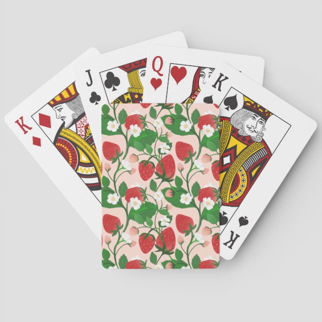 Baraja De Cartas Fresa de Verano en Rosa (Reverso)
