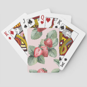 Baraja De Cartas Fresas maduras para el verano: rosa acuarela