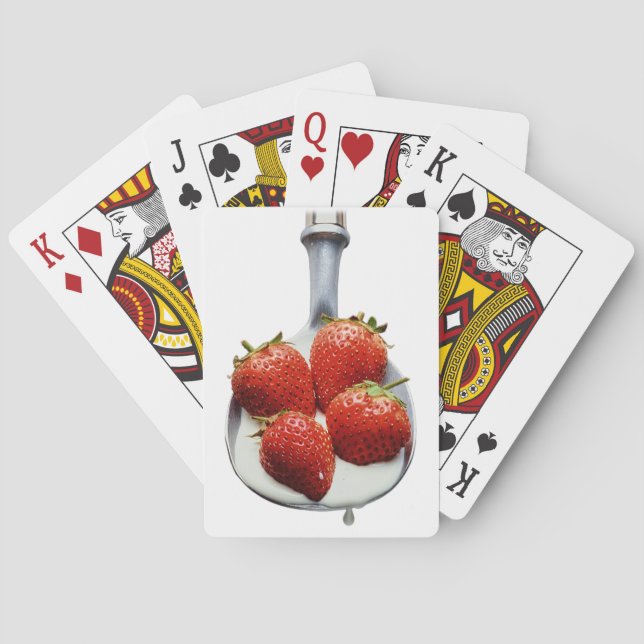 Baraja De Cartas Fresas y Crema (Reverso)