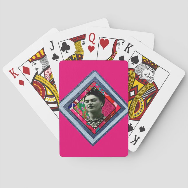 Baraja De Cartas Frida Kahlo Retro Denim Diamond (Reverso)