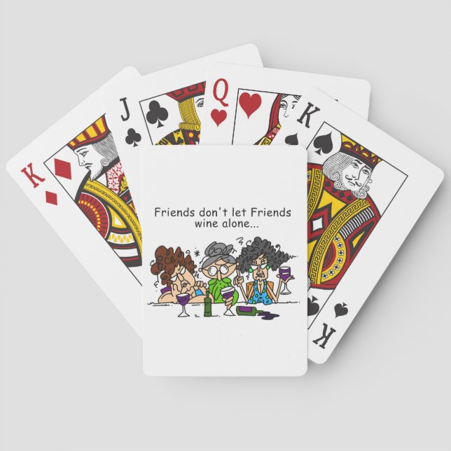 Baraja De Cartas Friends Don't Let Friends Wine Alone (Reverso)