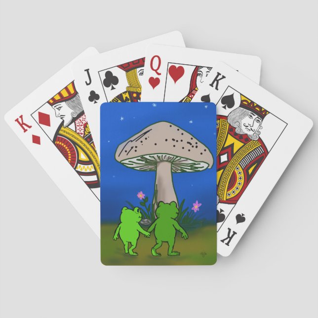 Baraja De Cartas Frog Friends Couple Whimsical Cute Playing Cards (Reverso)