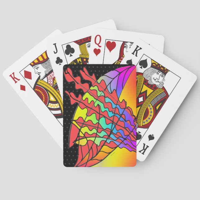 BARAJA DE CARTAS FRONTERAS ELEGANTES DE LA HOJA ROJA (Reverso)