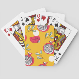Baraja De Cartas Fruta de Garnet: Patrón de Vintage de mano.