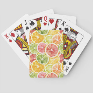 Baraja De Cartas Frutas Cítricas Lima Limón Naranja Toronja