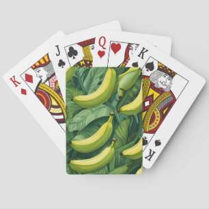 Baraja De Cartas Frutas de plátano y hojas ambiente tropical