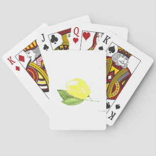 Baraja De Cartas Fruto amarillo limón Acuarela Citrus Summer