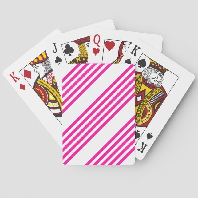 Baraja De Cartas Fuchsia y cinco rayas blancas (Reverso)