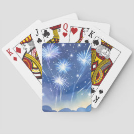 Baraja De Cartas Fuegos Artificiales Azules | Celebración de Fuegos