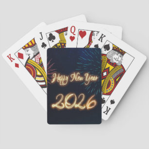 Baraja De Cartas Fuegos artificiales brillantes Feliz Año Nuevo 202