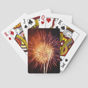 Baraja De Cartas Fuegos artificiales rojos, blancos y azules en Pat