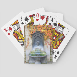 Baraja De Cartas Fuente de agua potable en otoño, Hungría