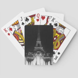 Baraja De Cartas Fuente vintage de París Torre Eiffel noche Dardo B