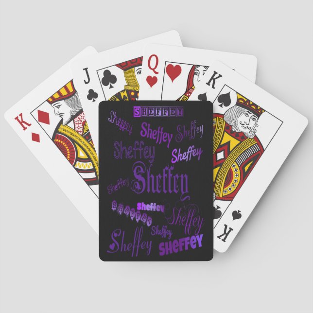 Baraja De Cartas Fuentes púrpura Sheffey (Reverso)