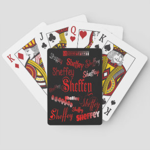 Baraja De Cartas Fuentes Sheffey - Tonos rojos sobre negro