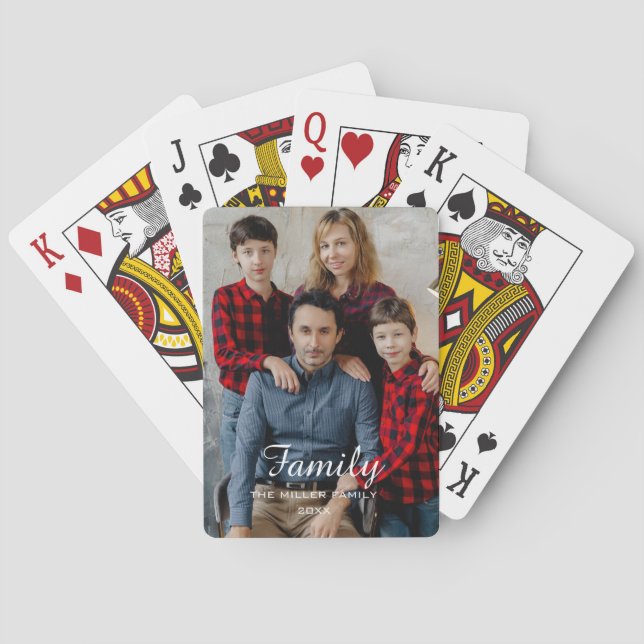 Baraja De Cartas Full Photo - Vertical Custom Script Family Text (Reverso)