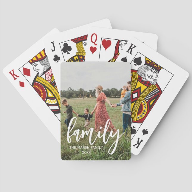 Baraja De Cartas Full Photo - Vertical Custom Script Family Text  (Reverso)