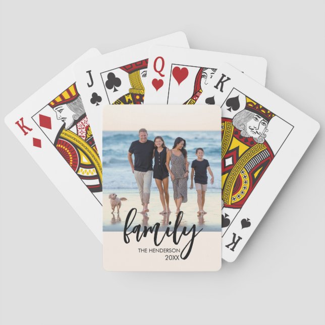 Baraja De Cartas Full Photo - Vertical Custom Script Family Text  (Reverso)