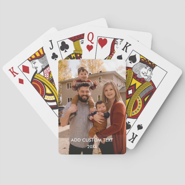 Baraja De Cartas Full Photo - Vertical Custom Text (Reverso)