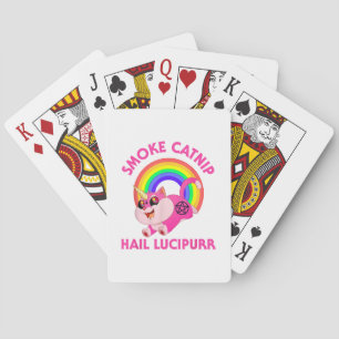 Baraja De Cartas Fuma hierba gatera Salve Lucipurr, Gato satánico d