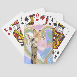 Baraja De Cartas Fun Bubblegum Bearing Giraffe Liquid Swirl Blue
