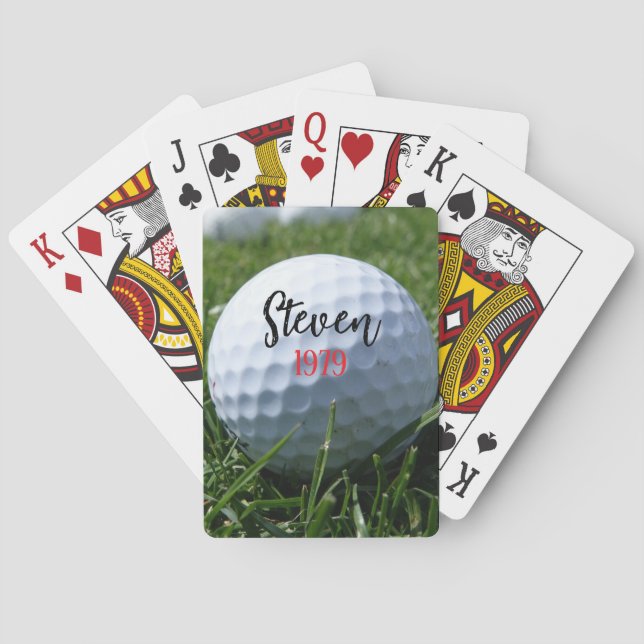 Baraja De Cartas FUN!  ⛳ Custom Golf Playing Cards – Add Name & Bir (Reverso)