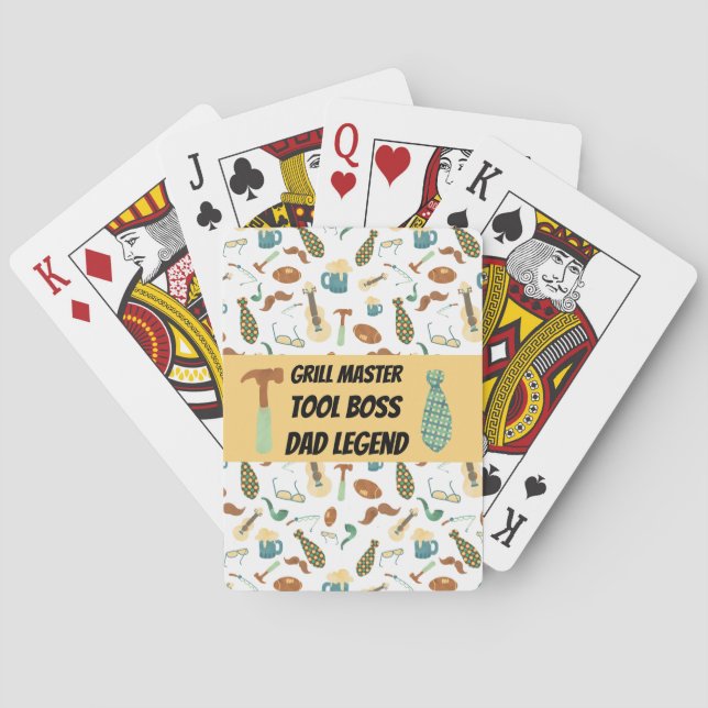 Baraja De Cartas Fun GRILL MASTER TOOL BOSS DAD LEGEND (Reverso)