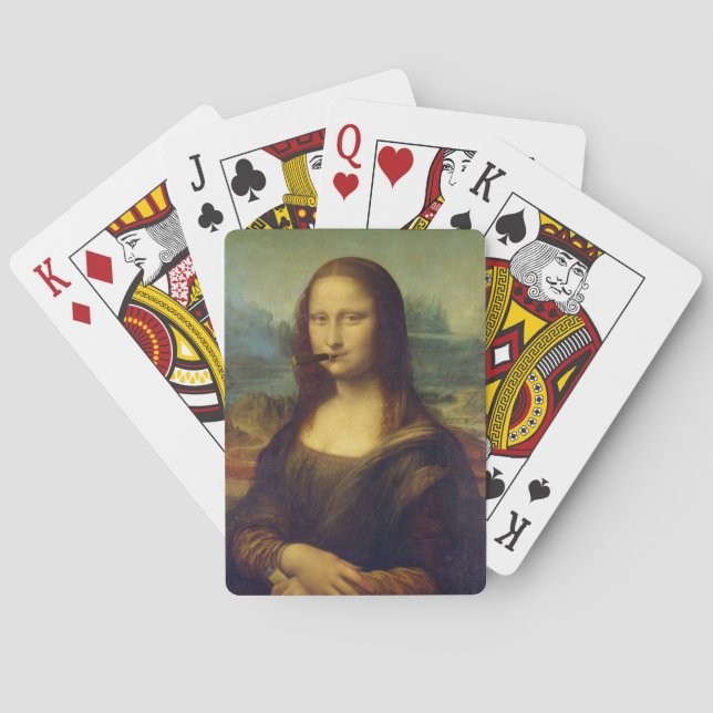 Baraja De Cartas Fun Mona Lisa Art Smoker Cigar (Reverso)