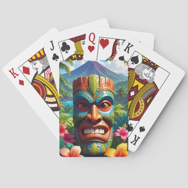 Baraja De Cartas Funda de teléfono con máscara Tiki (Reverso)