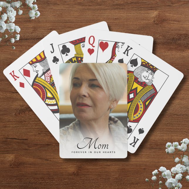 Baraja De Cartas funeral homenaje conmemorativo personalizado a fot (Mom Memorial Photo Playing Cards)