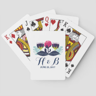 Baraja De Cartas Funky Boda Floral Jugando Tarjetas
