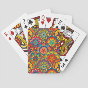Baraja De Cartas Funky Retro Colorido Patrón de Mandala
