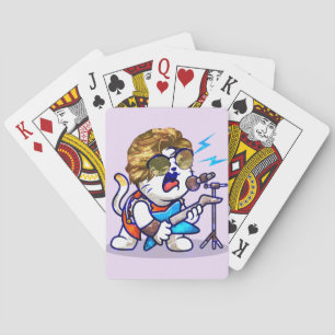 Baraja De Cartas Funky Rockstar Cat - Guay Music Lover Kitty