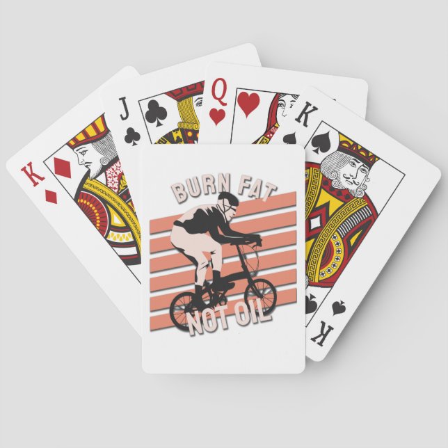 Baraja De Cartas Funny Bike Rider Design - Quemar grasa no aceite (Reverso)