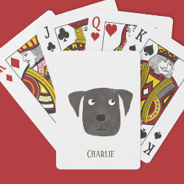 Baraja De Cartas Funny Black Labrador Recuperever Dog Custom Name