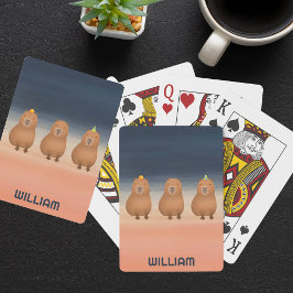 Baraja De Cartas Funny Capybara Triplet Personalizado