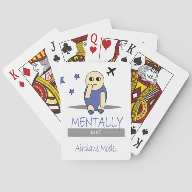 Baraja De Cartas Funny Chimy Mentally on Airplane Mode Playing Card (Reverso)