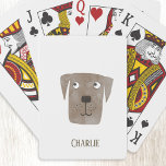 Baraja De Cartas Funny Chocolate Labrador Recuperador Perro Nombre<br><div class="desc">Cute Chocolate Labrador Recuperador pintura de acuarela de perro,  perfecto para los amantes del perro. Personalízalo cambiando o eliminando el nombre.</div>