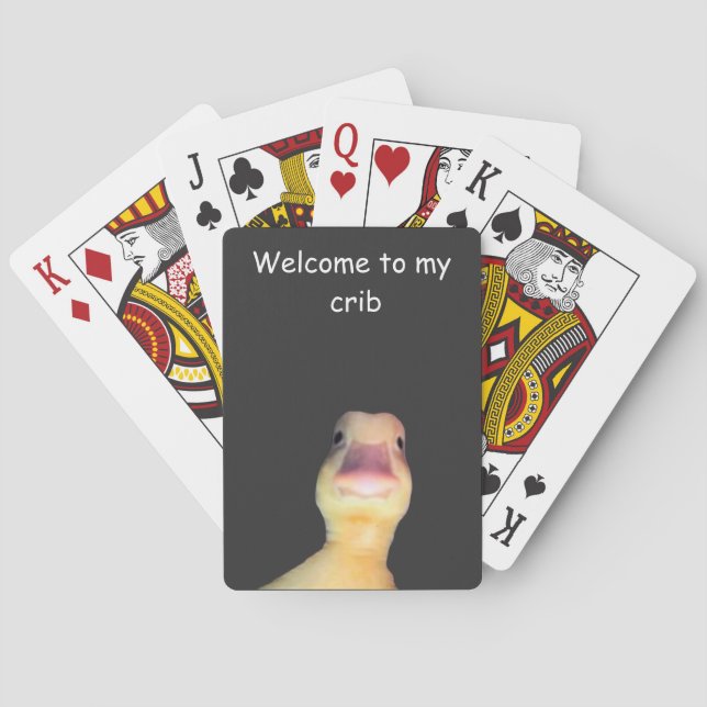 Baraja De Cartas Funny Duck Meme – “Welcome to My Crib” Cute Animal (Reverso)