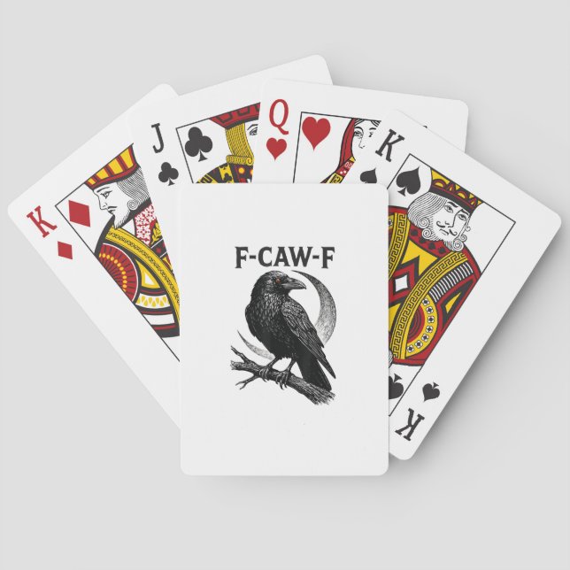 Baraja De Cartas Funny F-Caw-F Crow Retro Graphic (Reverso)