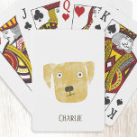 Baraja De Cartas Funny Golden Labrador Recuperever Dog Nombre perso<br><div class="desc">Cute Golden Labrador Recuperever pintura de acuarela de perro,  perfecta para los amantes del perro. Personalízalo cambiando o eliminando el nombre.</div>