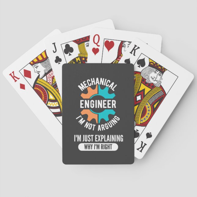 Baraja De Cartas Funny Mechanical Engineer, Mechanical Engineering (Reverso)