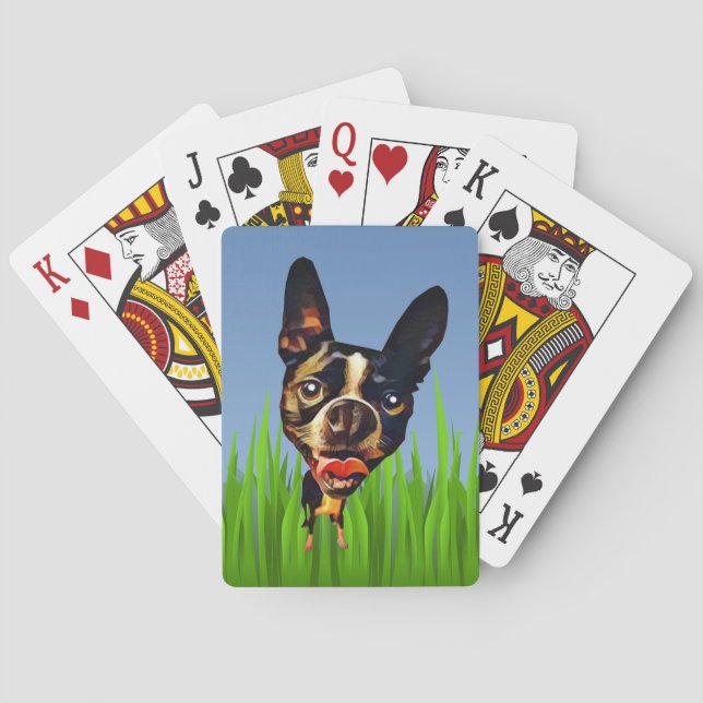 Baraja De Cartas Funny Personalizado Boston Terrier Deck of Cards (Reverso)