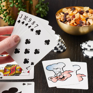 Baraja De Cartas Funny Personalizado Pig Chef con Gorra